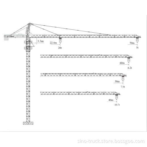 XCMG Tower Crane Qtz400 (7050-20) 20t Max Load